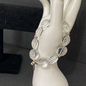 KENNETH COLE Designer Signed Faceted  Crystal Stretch Bracelet